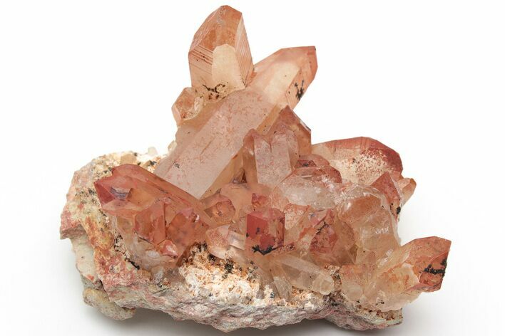 Natural Red Quartz Crystal Cluster - Morocco #218962